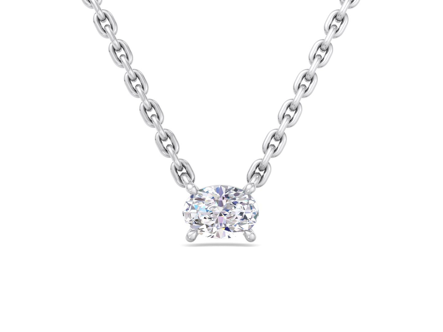 Oval East-West Lab Diamond Pendant (.20ct. tw.) (7427235872952)