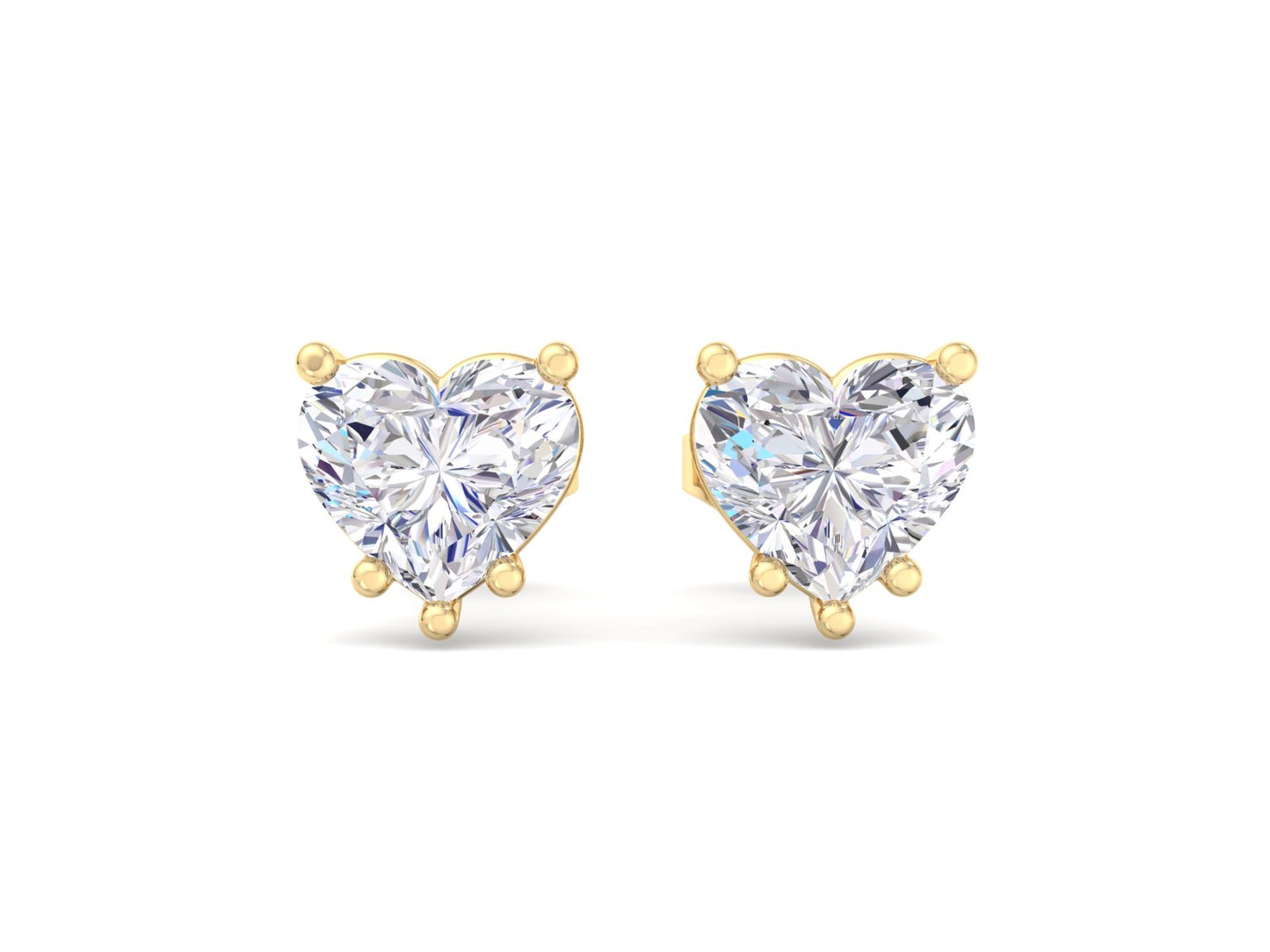 Heart Lab Diamond Stud Earrings (7426443149496)