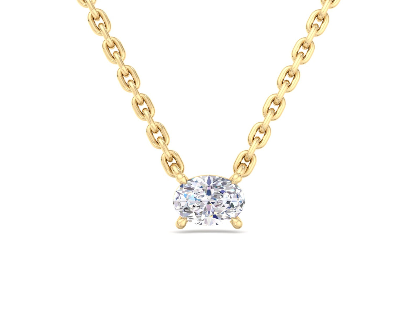 Oval East-West Lab Diamond Pendant (.20ct. tw.) (7427235872952)