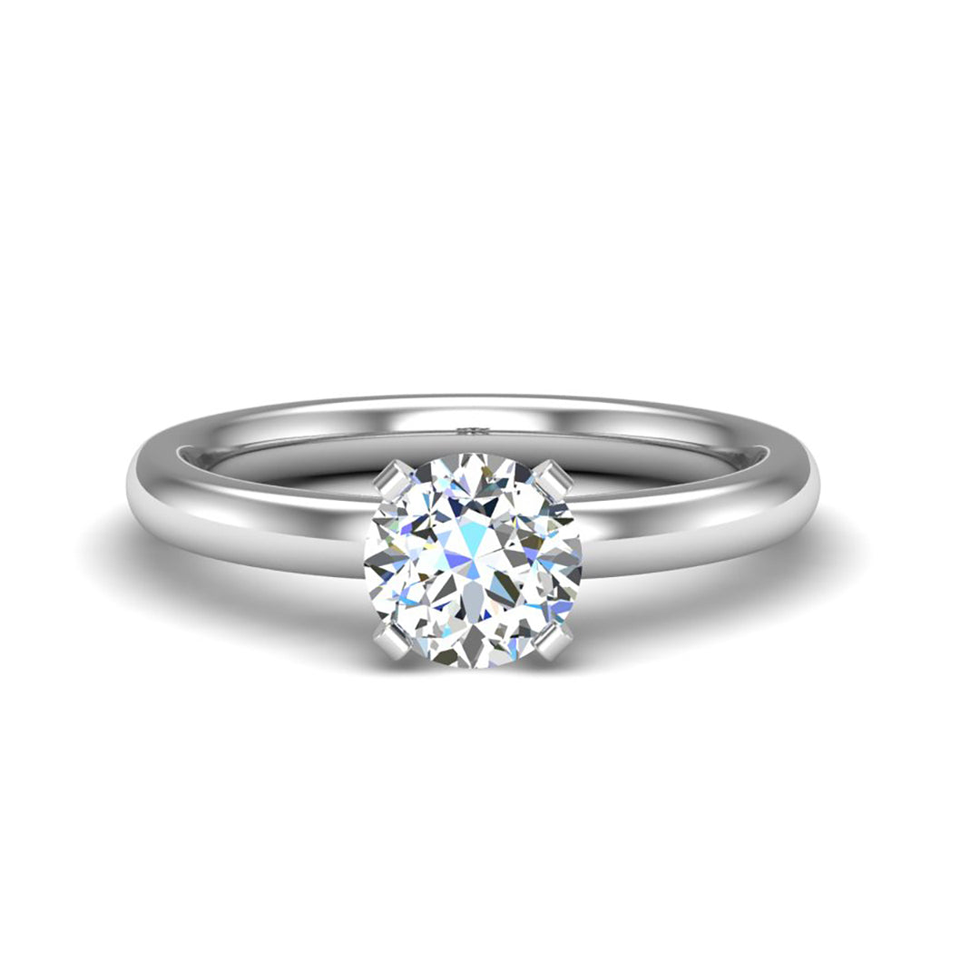 Lillian 4 Prong Solitaire Engagement Ring with Moissanite