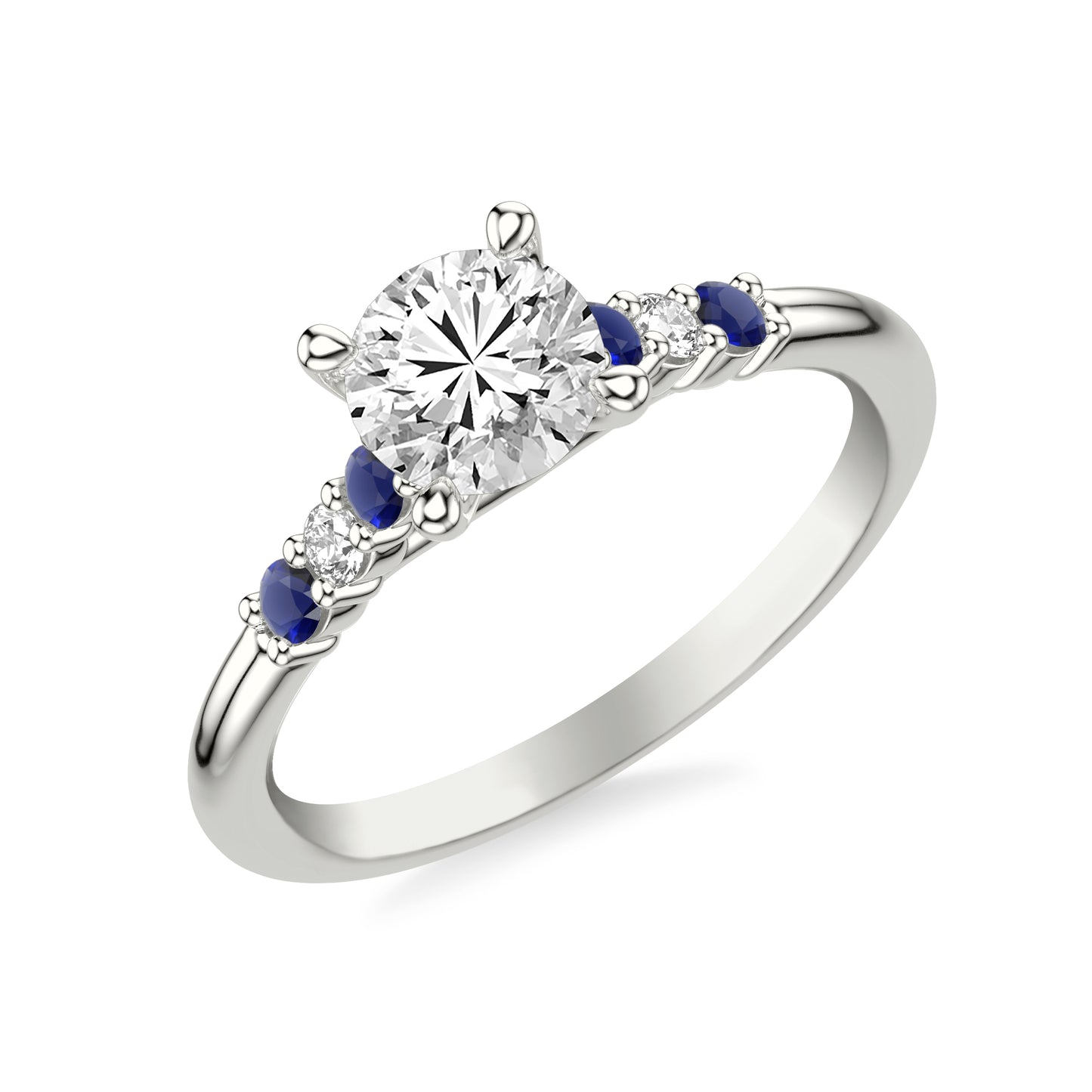 Harleigh Sapphire & Diamond Engagement Ring with Moissanite (7428561830072)