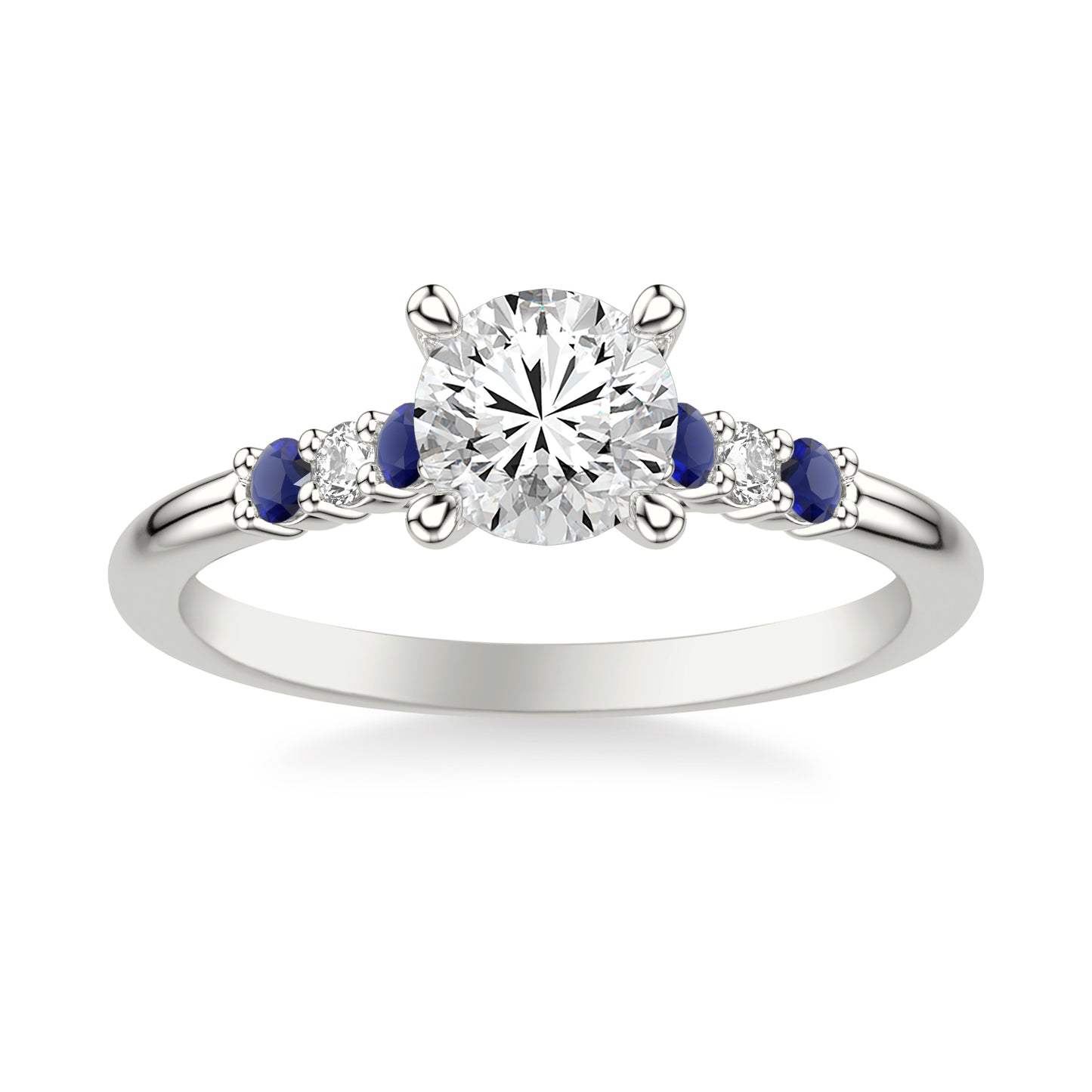 Harleigh Sapphire & Diamond Engagement Ring with Moissanite (7428561830072)