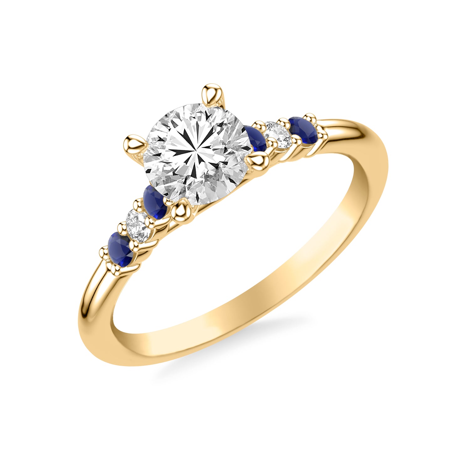 Harleigh Sapphire & Diamond Engagement Ring with Moissanite (7428561830072)