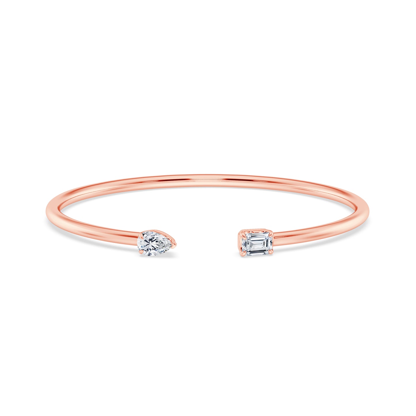 Mixed Shape Lab Diamond Open Cuff Bangle (7390456676536)