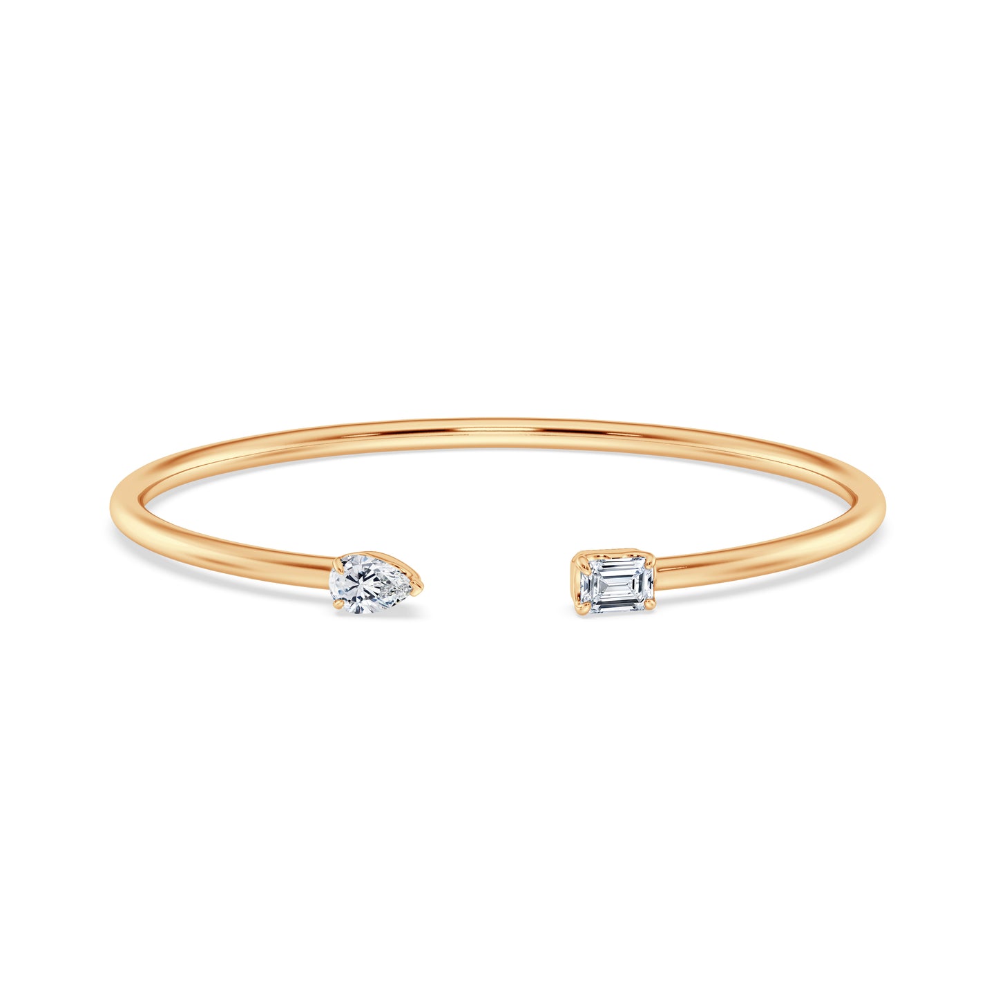 Mixed Shape Lab Diamond Open Cuff Bangle (7390456676536)