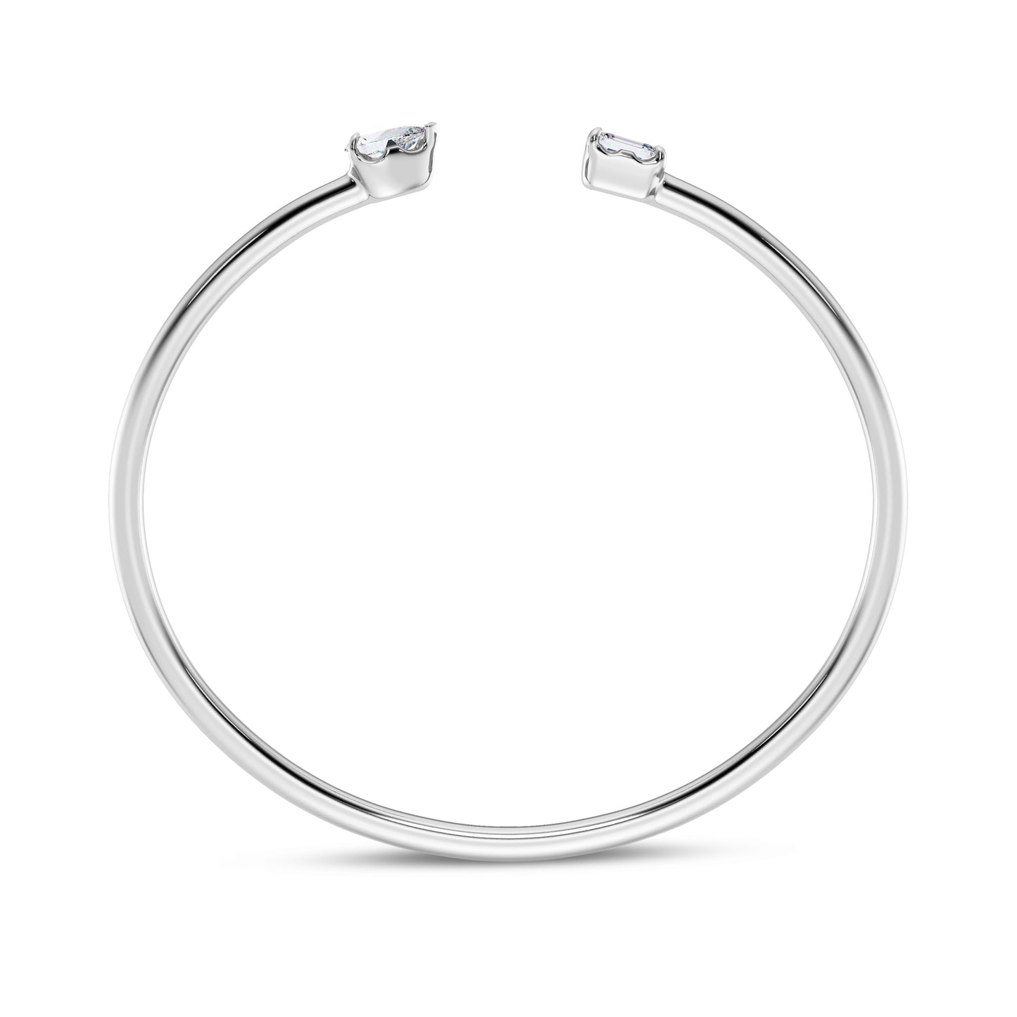 Mixed Shape Lab Diamond Open Cuff Bangle (7390456676536)