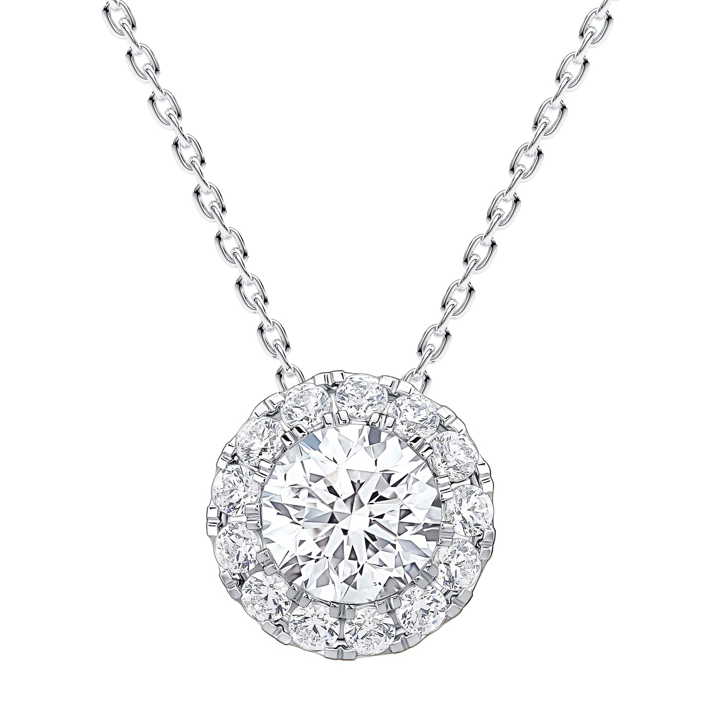 Round Lab Diamond Halo Pendant (1.33ct tw) (7302517883064)