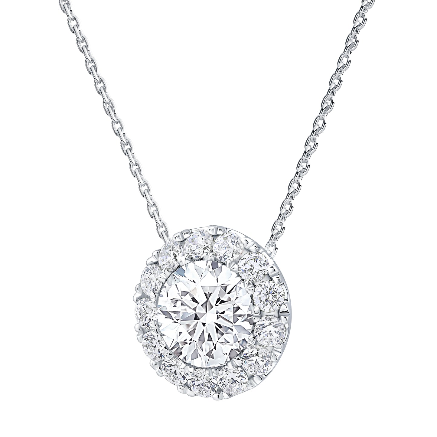 Round Lab Diamond Halo Pendant (1.33ct tw) (7302517883064)