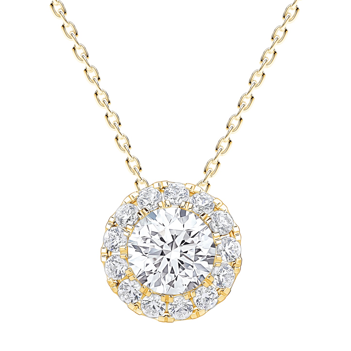 Round Lab Diamond Halo Pendant (1.33ct tw) (7302517883064)