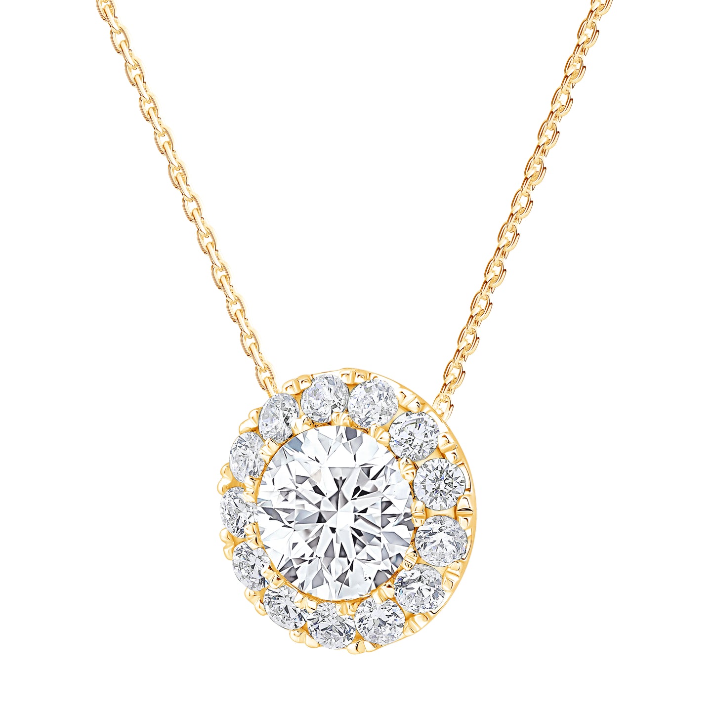 Round Lab Diamond Halo Pendant (1.33ct tw) (7302517883064)