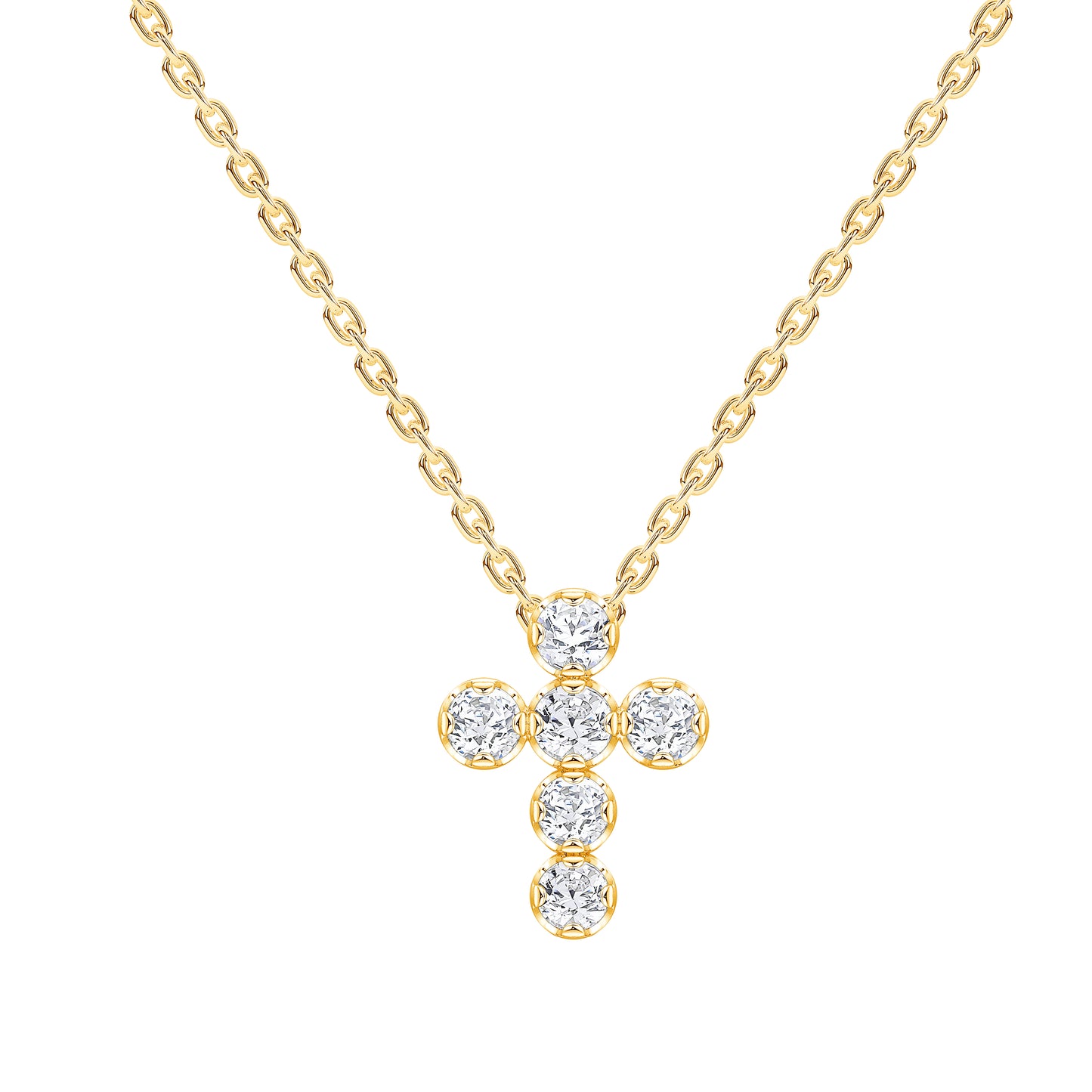 Petite Lab Diamond Cross Pendant (7355651948728)