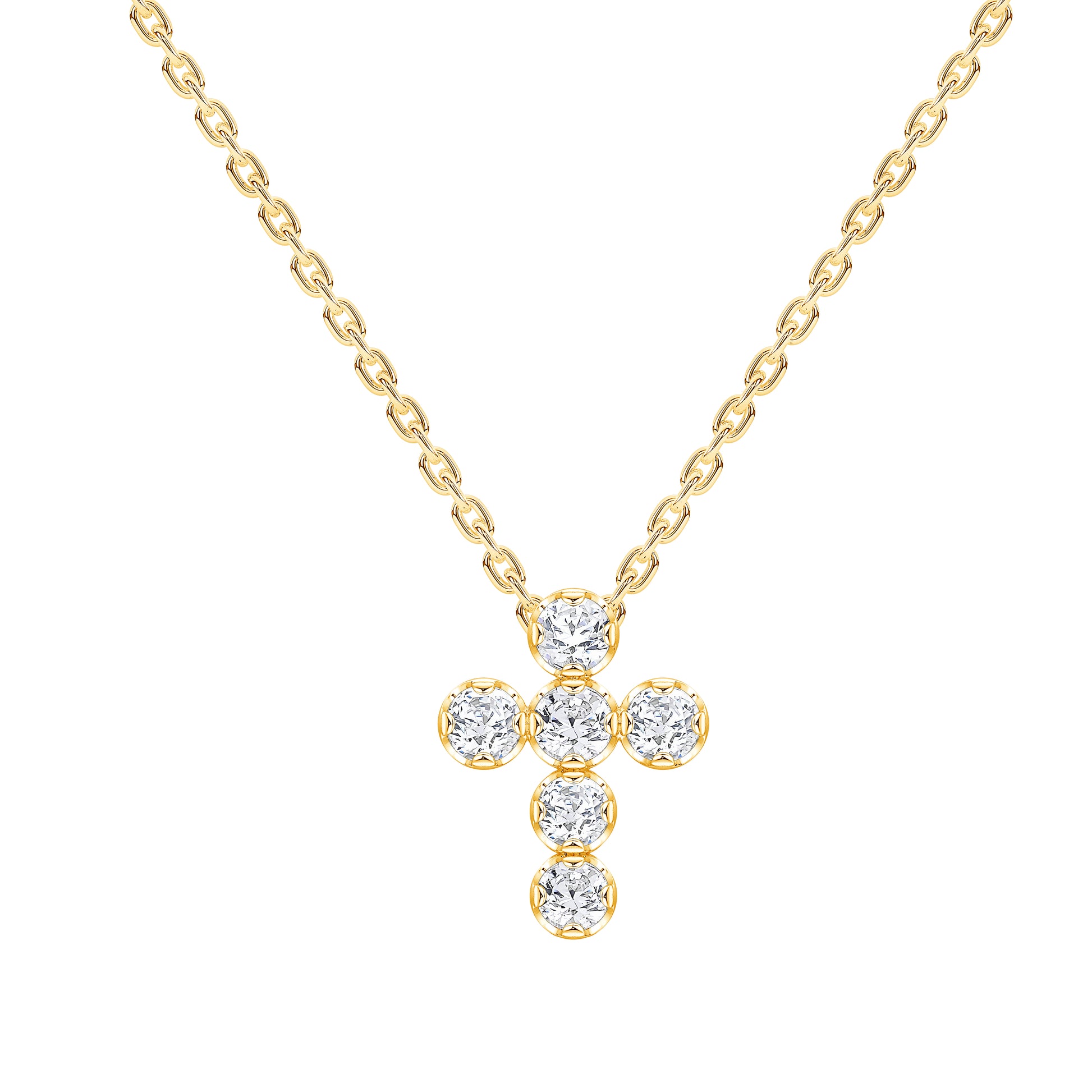 Petite Lab Diamond Cross Pendant (7355651948728)