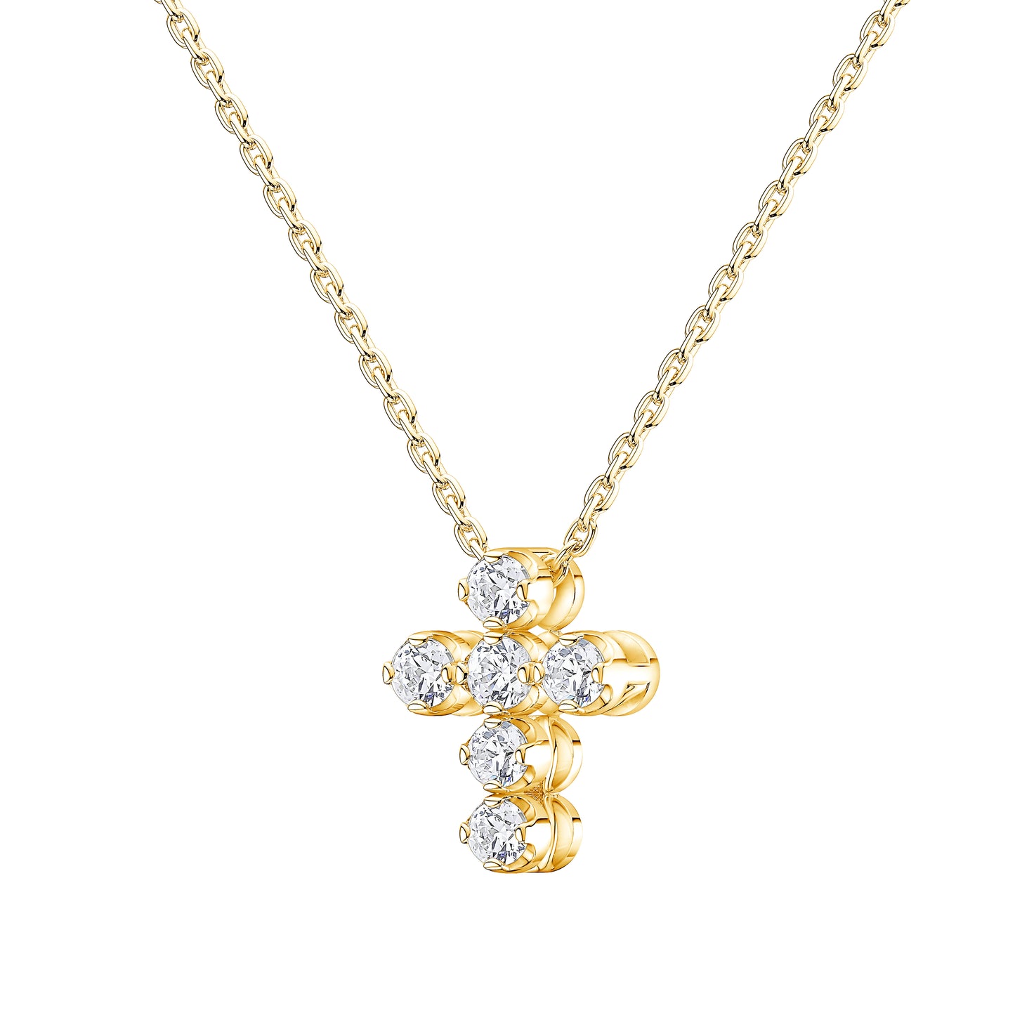 Petite Lab Diamond Cross Pendant (7355651948728)