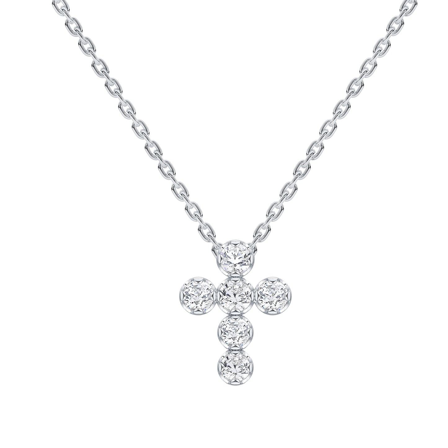 Petite Lab Diamond Cross Pendant (7355651948728)