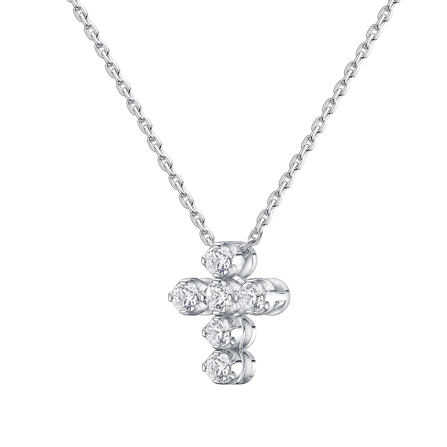 Petite Lab Diamond Cross Pendant (7355651948728)