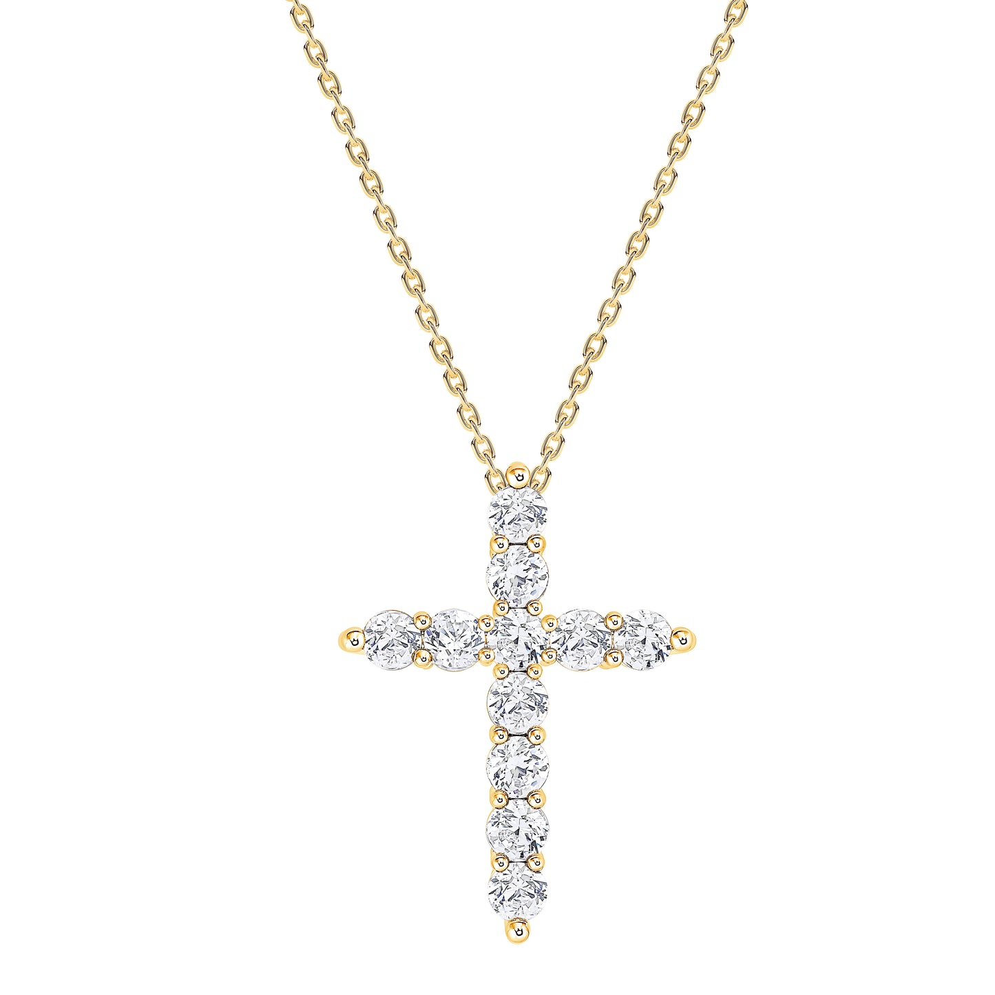 Classic Lab Diamond Cross Pendant (7355667873976)