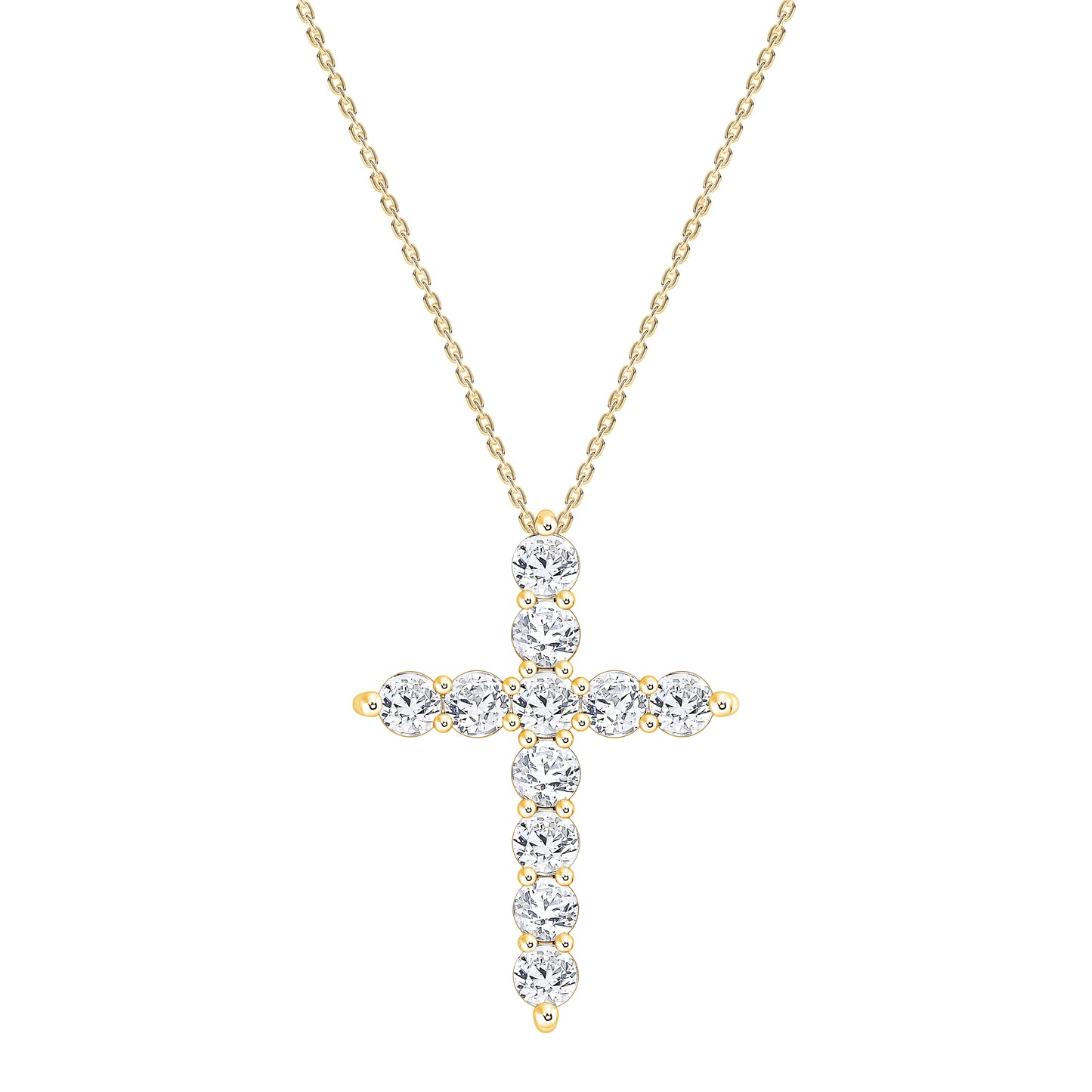 Classic Lab Diamond Cross Pendant (7355667873976)