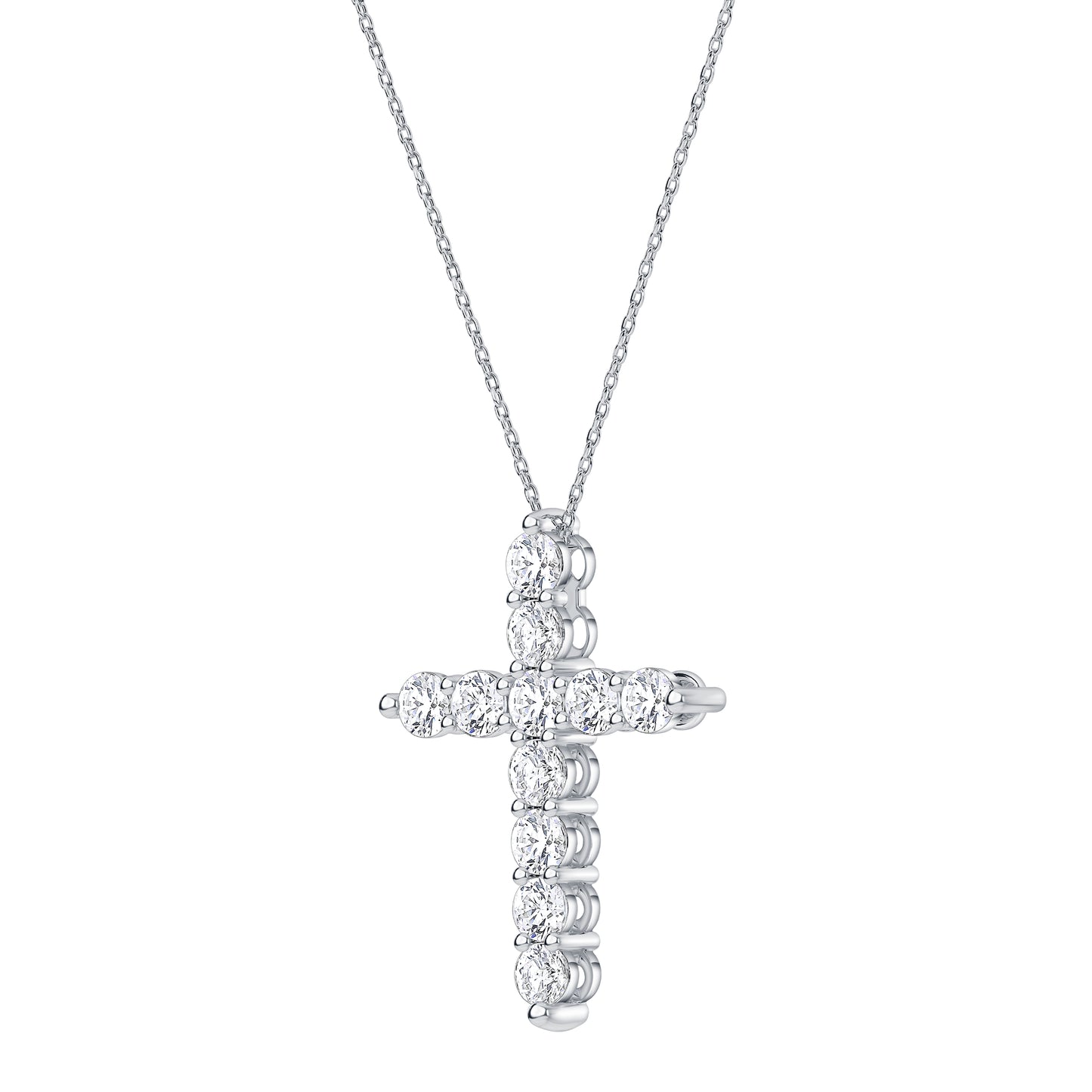 Classic Lab Diamond Cross Pendant (7355667873976)