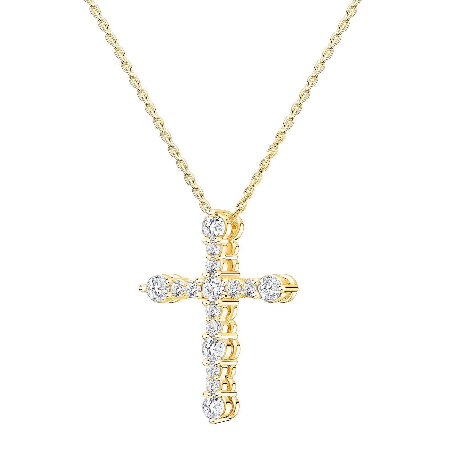 Modern Cross Lab Diamond Pendant (7355702542520)