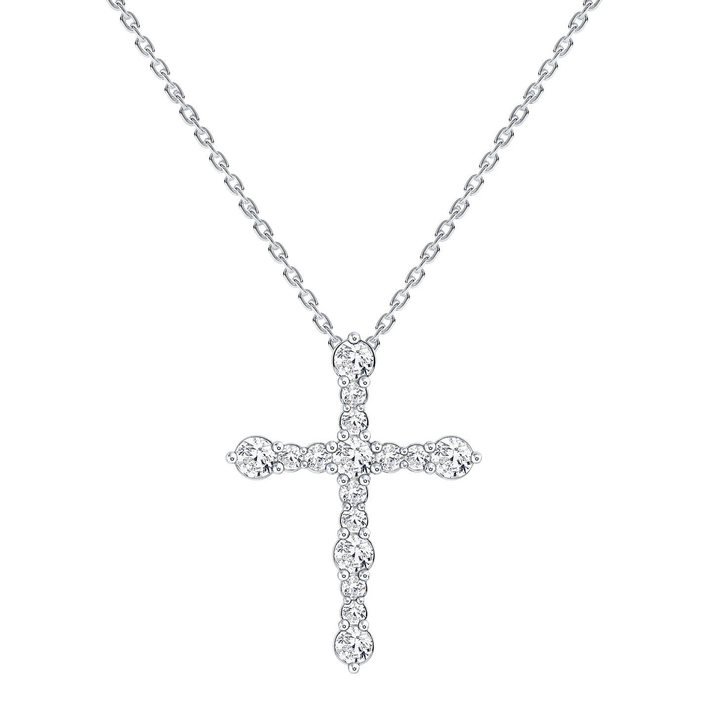 Modern Cross Lab Diamond Pendant (7355702542520)