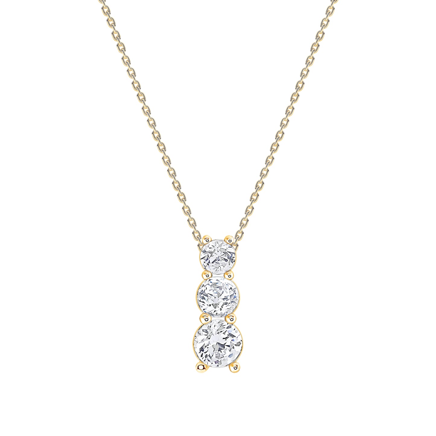 Three-Stone Lab Diamond Drop Pendant (1.00ct tw) (7355839840440)