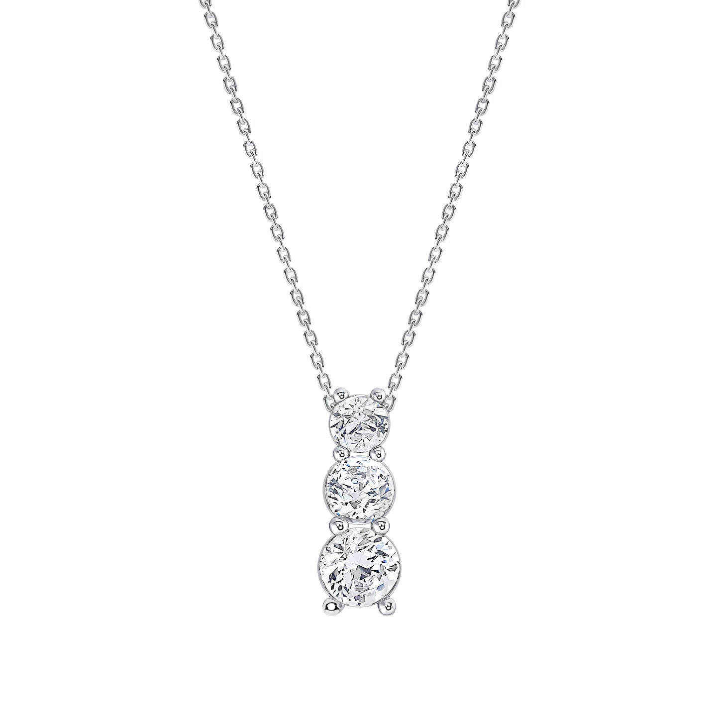 Three-Stone Lab Diamond Drop Pendant (1.00ct tw) (7355839840440)