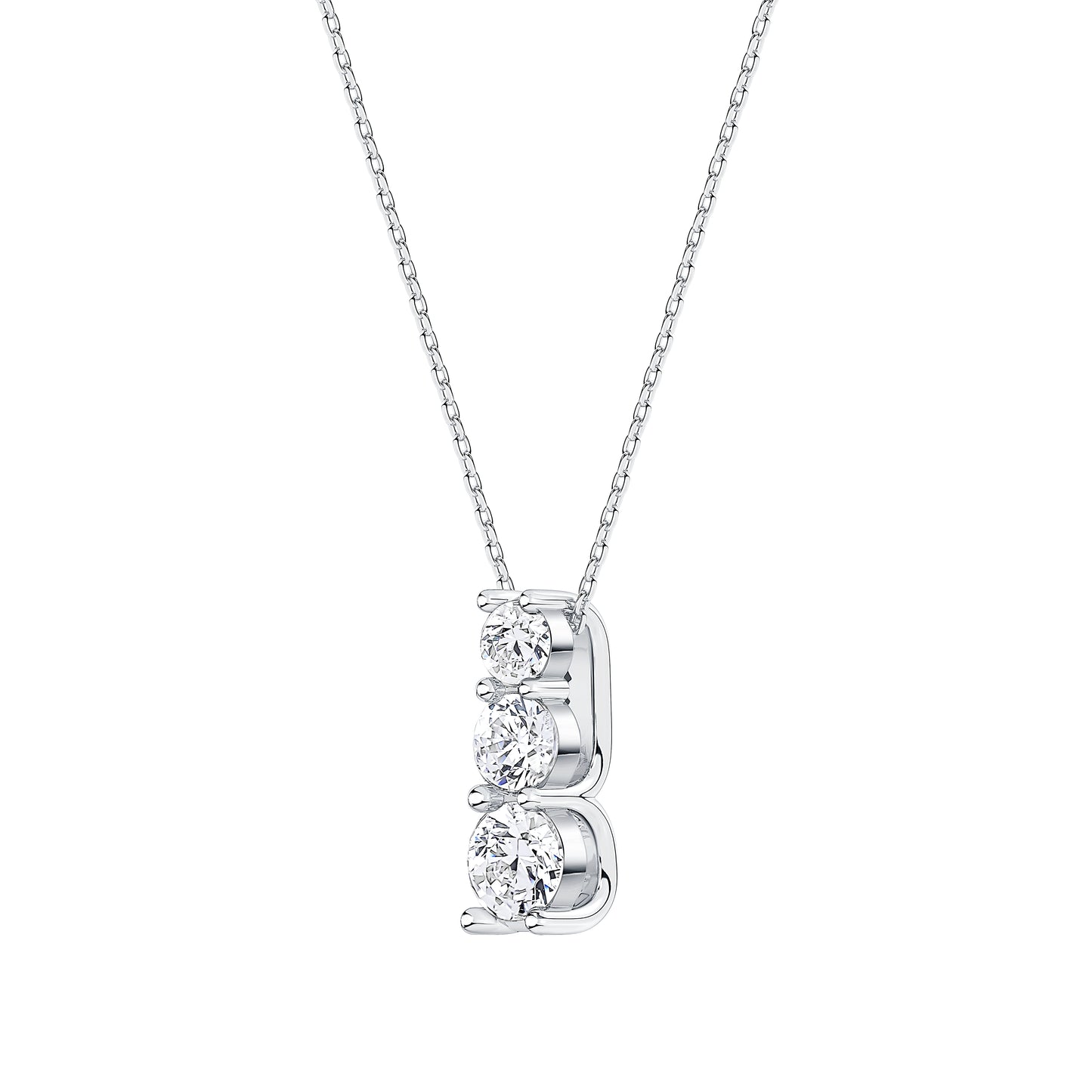 Three-Stone Lab Diamond Drop Pendant (1.00ct tw) (7355839840440)