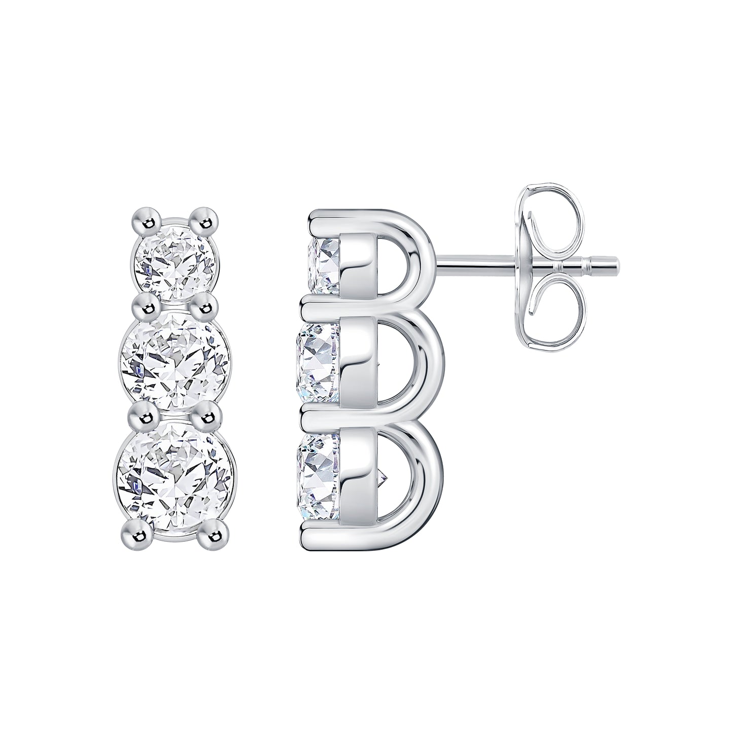 Three-Stone Graduated Lab Diamond Drop Earring (7356372091064)