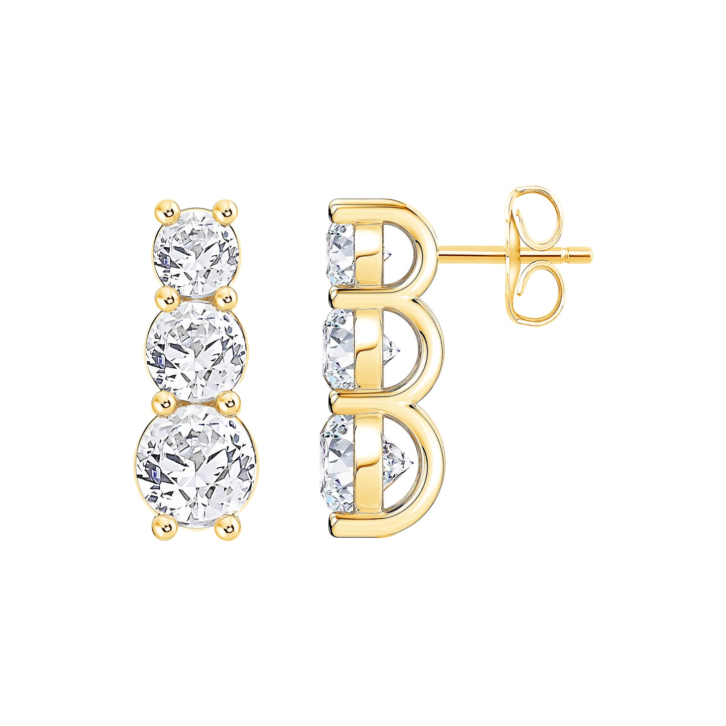 Three-Stone Graduated Lab Diamond Drop Earring (7356372091064)