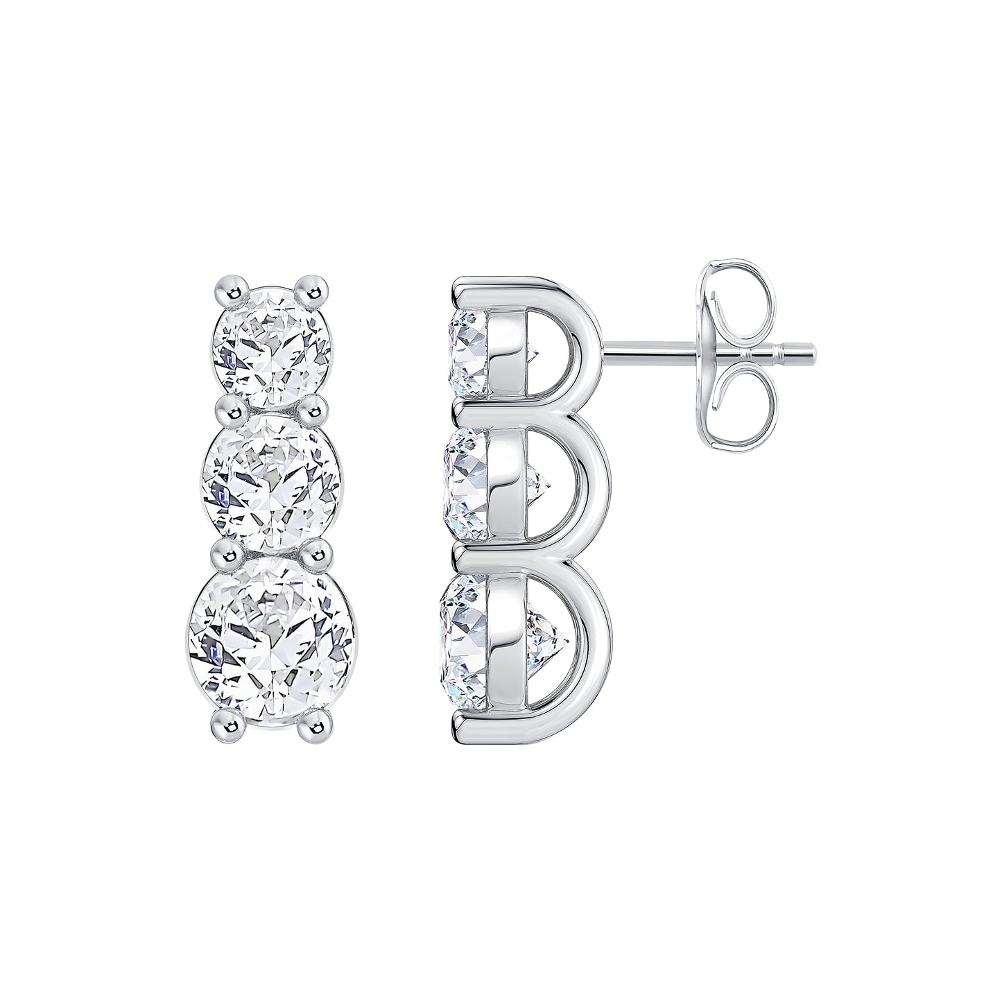 Three-Stone Graduated Lab Diamond Drop Earring (7356372091064)