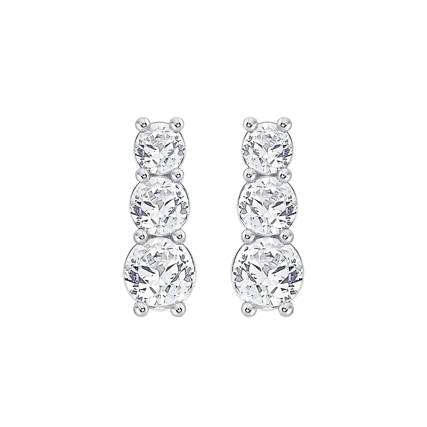 Three-Stone Graduated Lab Diamond Drop Earring (7356372091064)