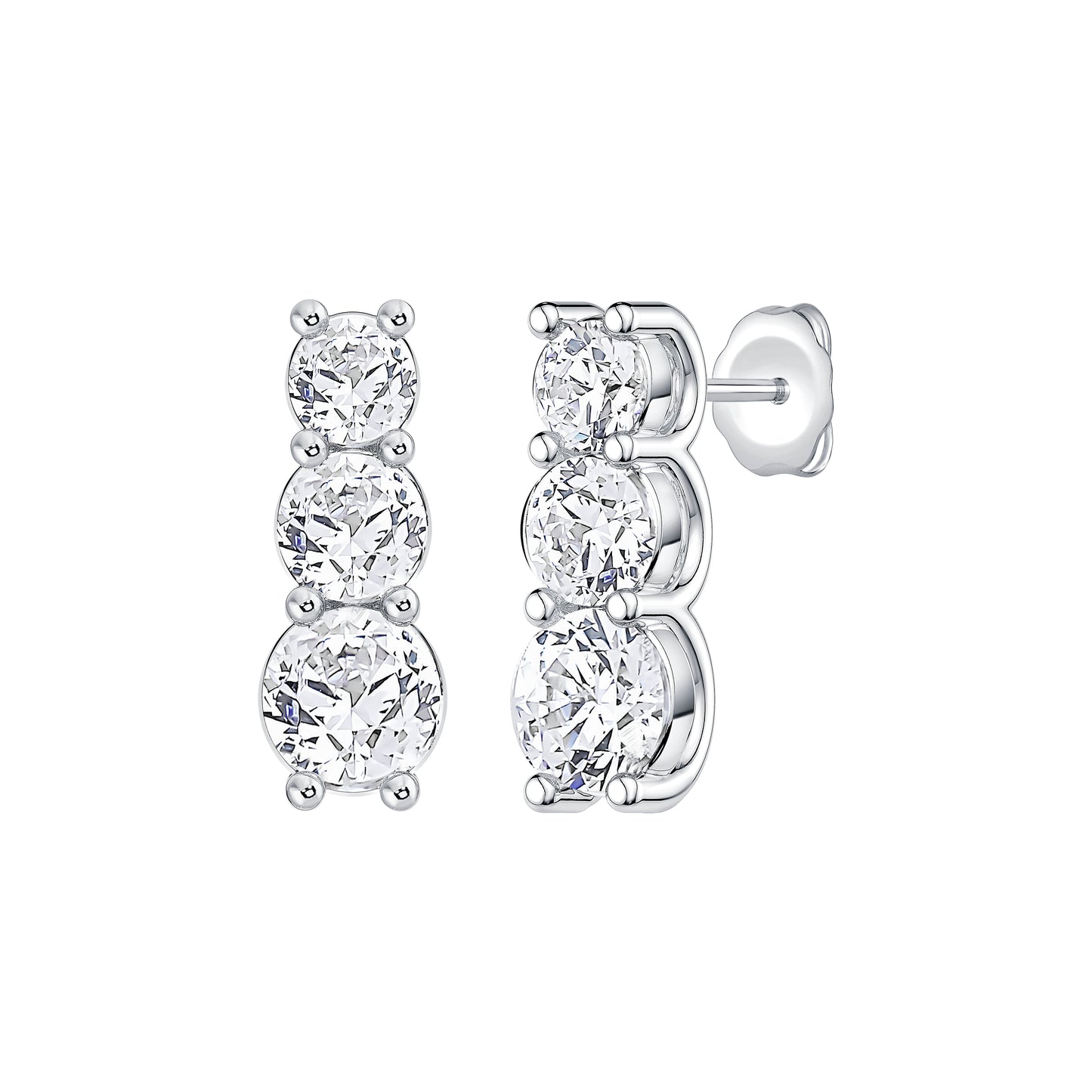 Three-Stone Graduated Lab Diamond Drop Earring (7356372091064)