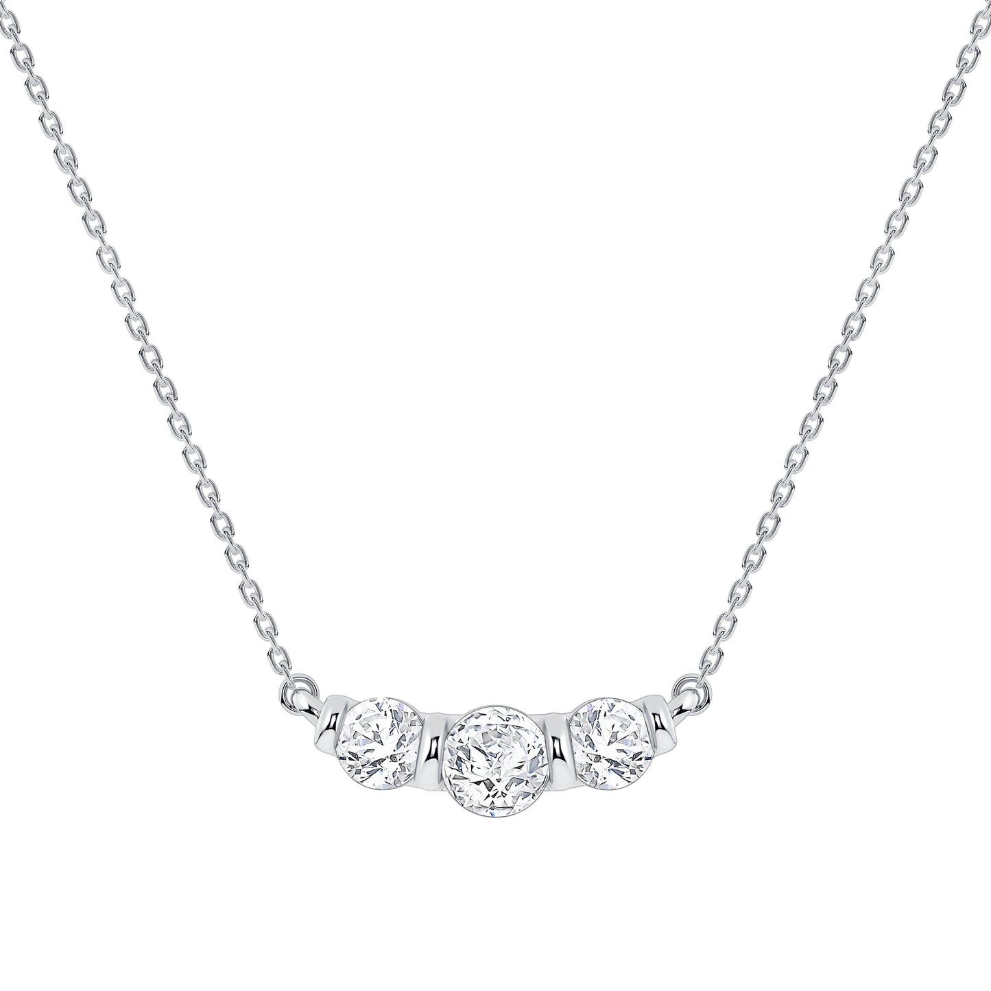 Three-stone Bar Set Lab Diamond Pendant (1.00ct tw) (7355957870776)