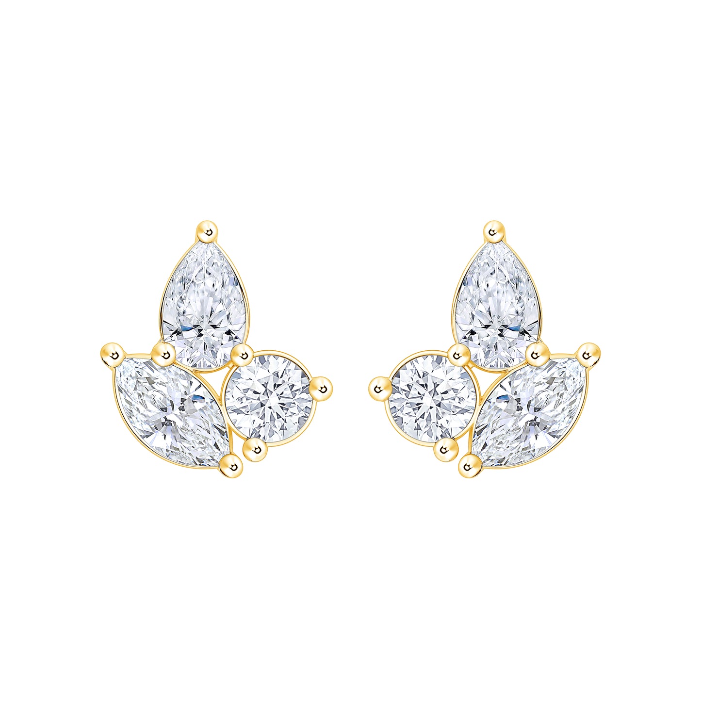 Mixed Shape Diamond Stud Earring (1.00ct tw) (7356421341368)