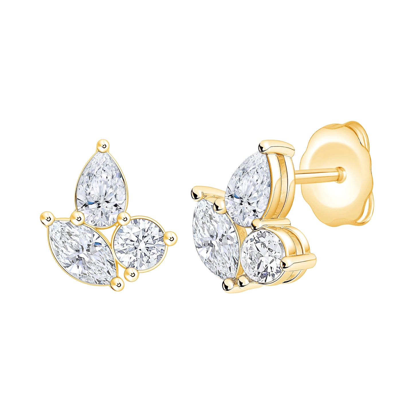 Mixed Shape Diamond Stud Earring (1.00ct tw) (7356421341368)