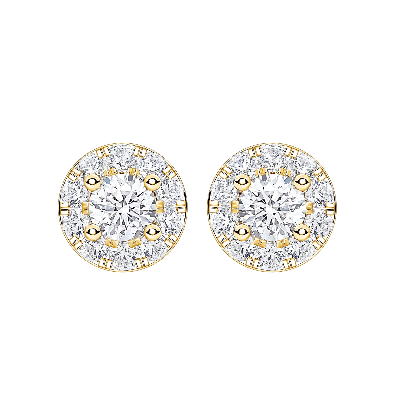 Petite Lab Diamond Halo Stud Earring (7356429598904)