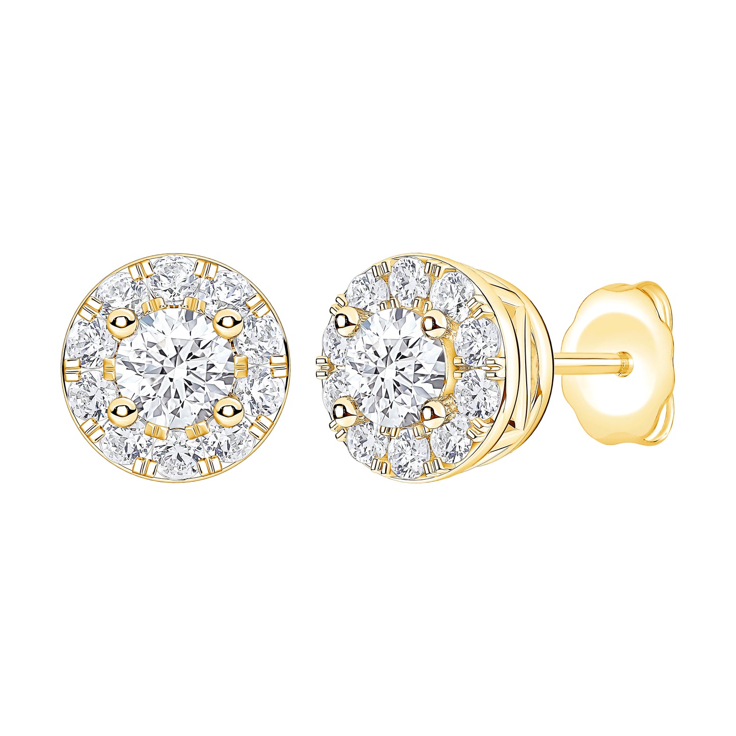 Petite Lab Diamond Halo Stud Earring (7356429598904)