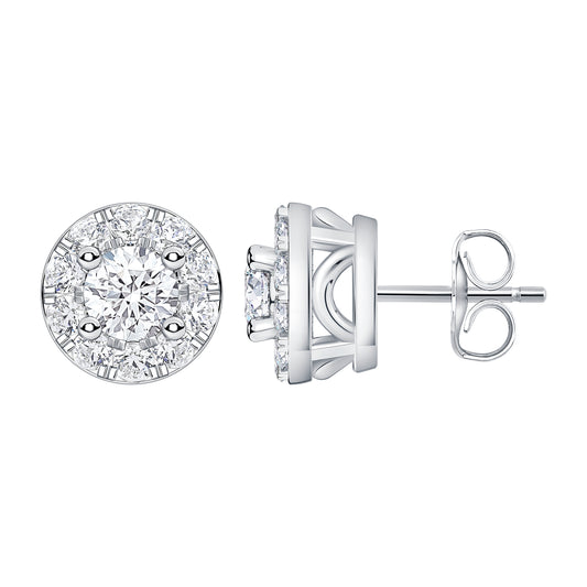 Petite Lab Diamond Halo Stud Earring (7356429598904)