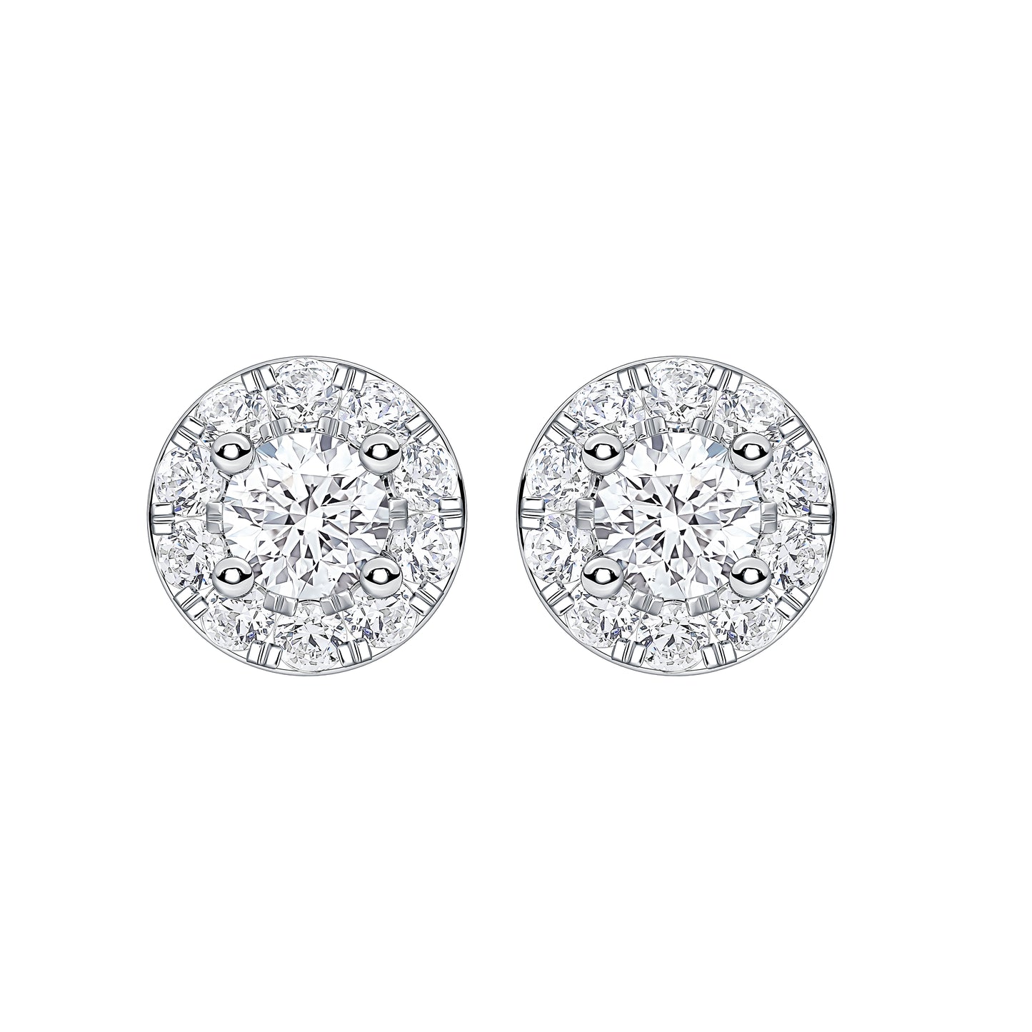 Petite Lab Diamond Halo Stud Earring (7356429598904)