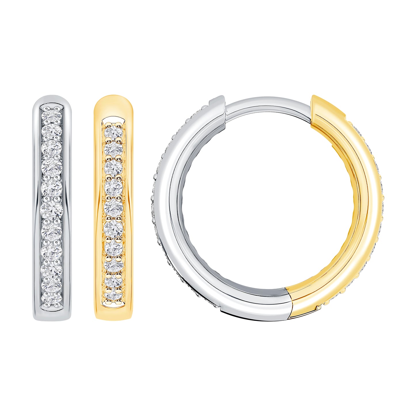 Reversible Huggie Lab Diamond Hoops (7356465610936)