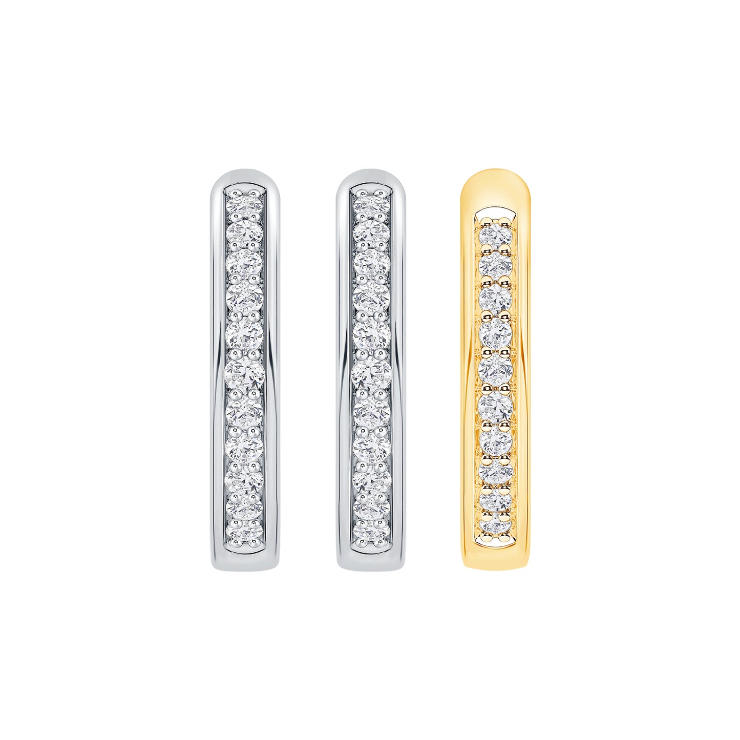 Reversible Huggie Lab Diamond Hoops (7356465610936)