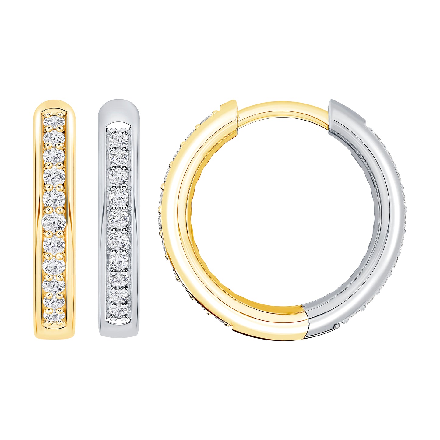 Reversible Huggie Lab Diamond Hoops (7356465610936)