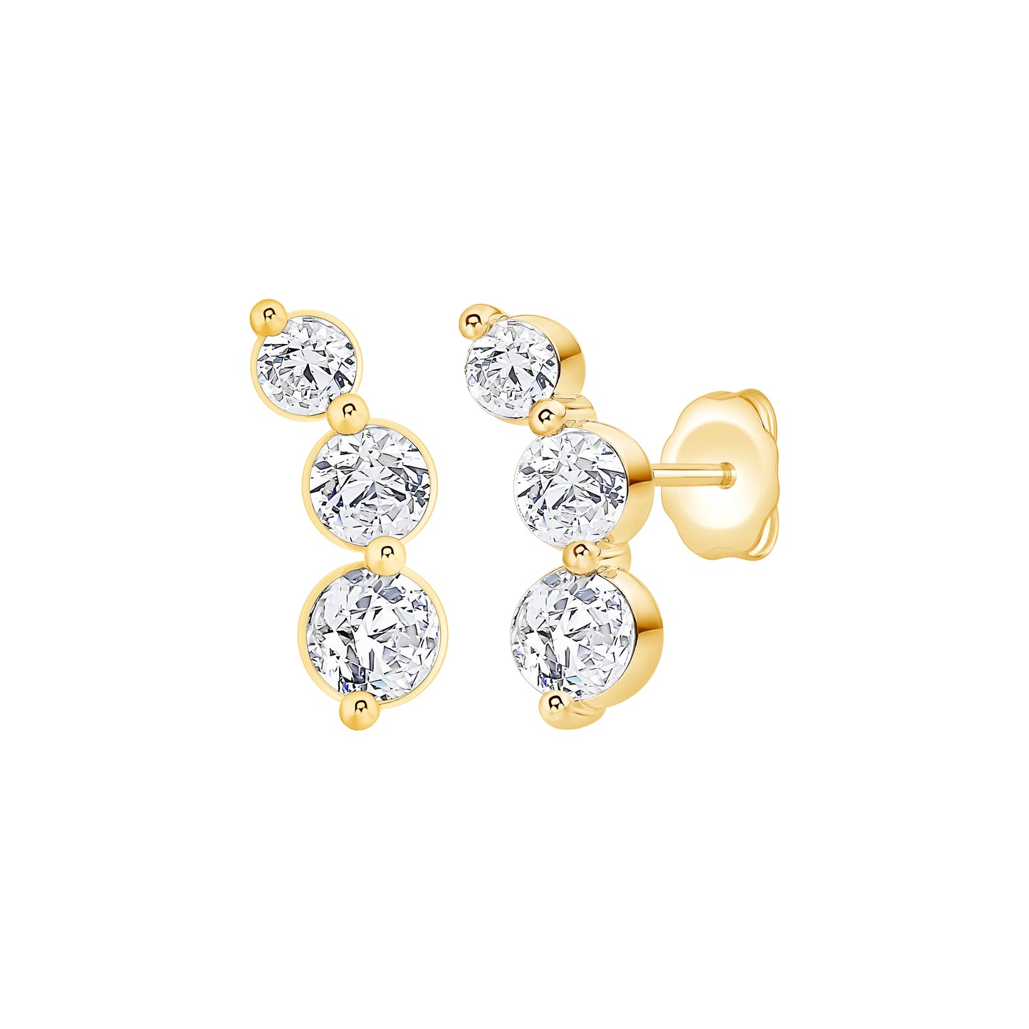 Graduated Three-Stone Lab Diamond Drop Earrings (.50 ct tw) (7356565913784)