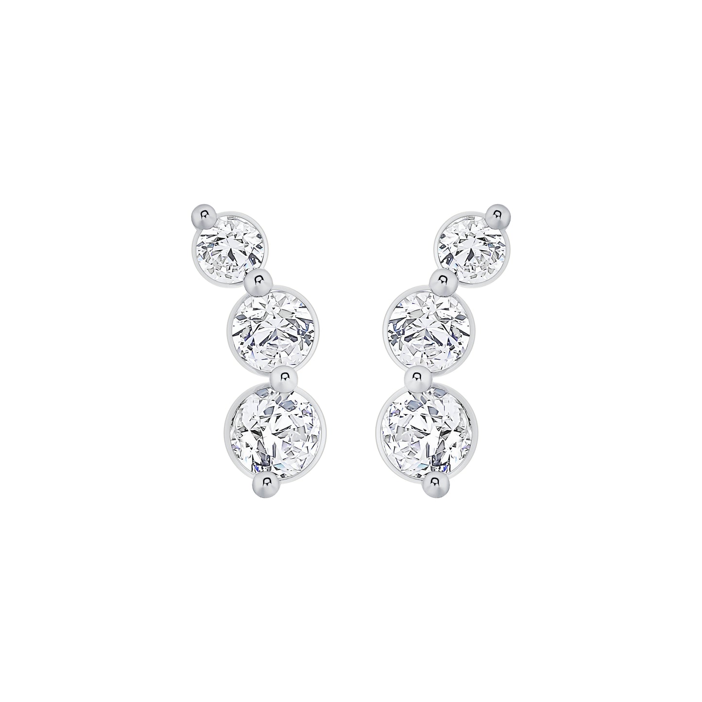 Graduated Three-Stone Lab Diamond Drop Earrings (.50 ct tw) (7356565913784)