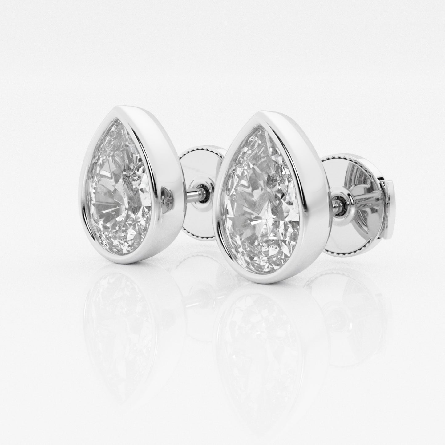 Pear Lab Diamond Bezel Stud Earrings (7300329701560)