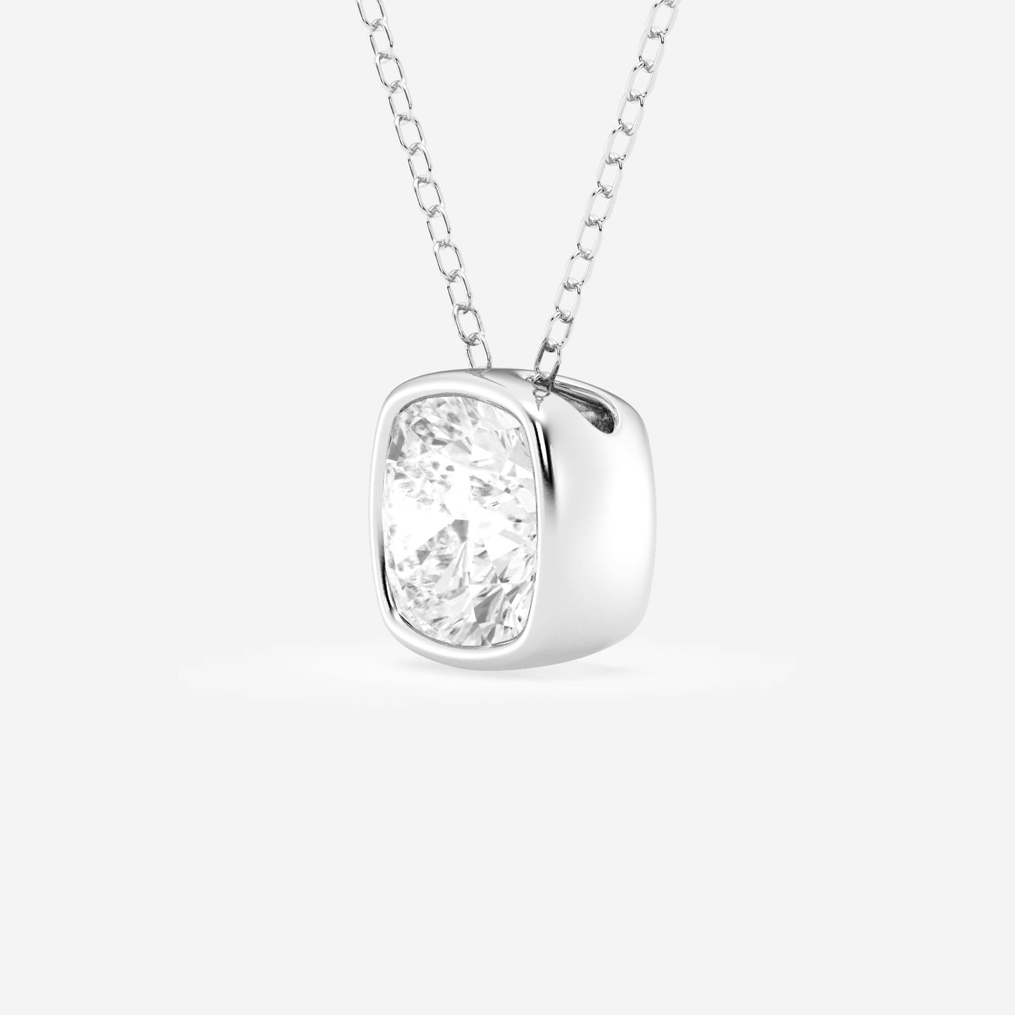 Modern Bezel Cushion Lab Diamond Pendant (7300312170680)