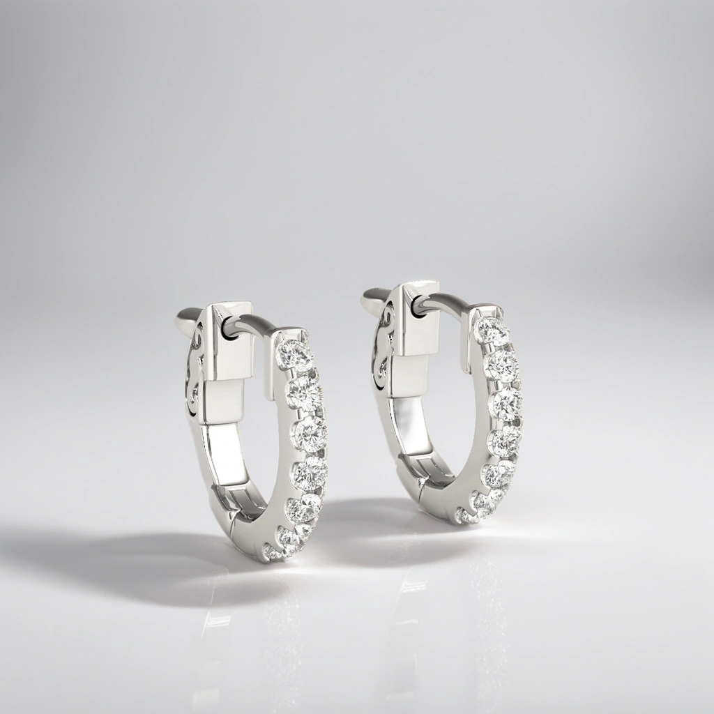 Diamond Pavé Huggie Hoop Earrings (1/4 ct. tw.) (7196795044024)