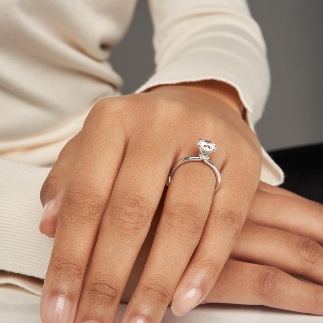 Sienna Solitaire Engagement Ring with Moissanite (7344651763896)