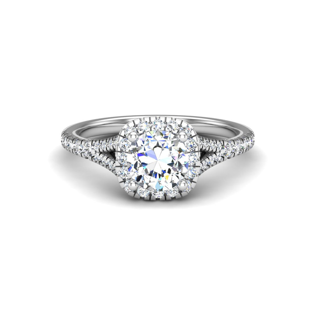 Grace Halo Engagement Ring with Moissanite (7285386674360)