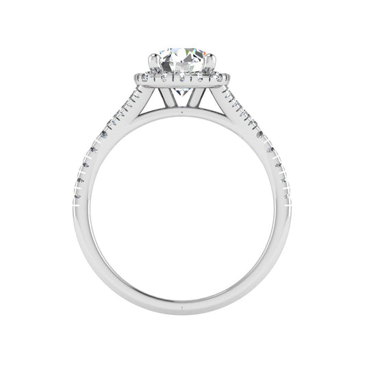 Grace Halo Engagement Ring with Moissanite (7285386674360)